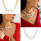 Jewelry Temperament Retro Imitation Pearl Chain Clavicle Necklace Simple Versatile Beaded Double Layer Necklace