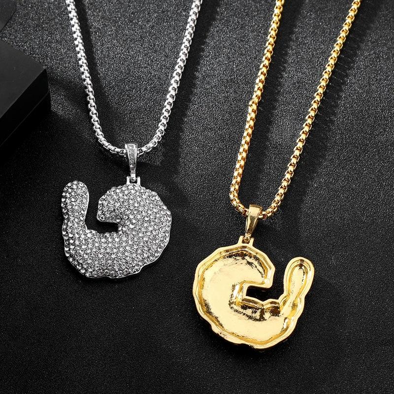 Jewelry Fashion Creative Shrimp Diamond Pendant Trend Full Diamond Hip Hop Necklace