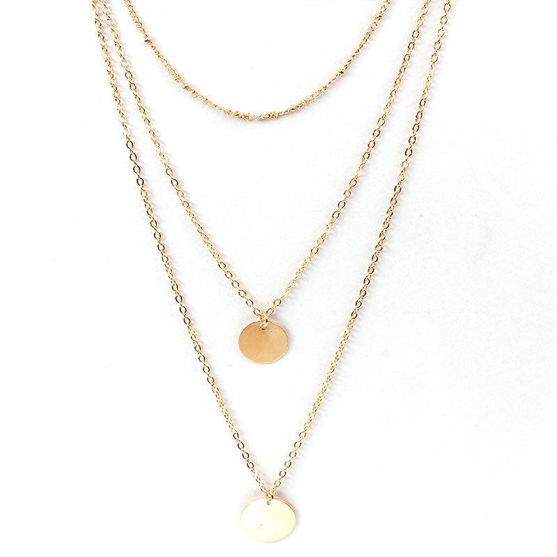 Jewelry star with the same style street shooting fashion simple sequin multi-layer suit necklace female