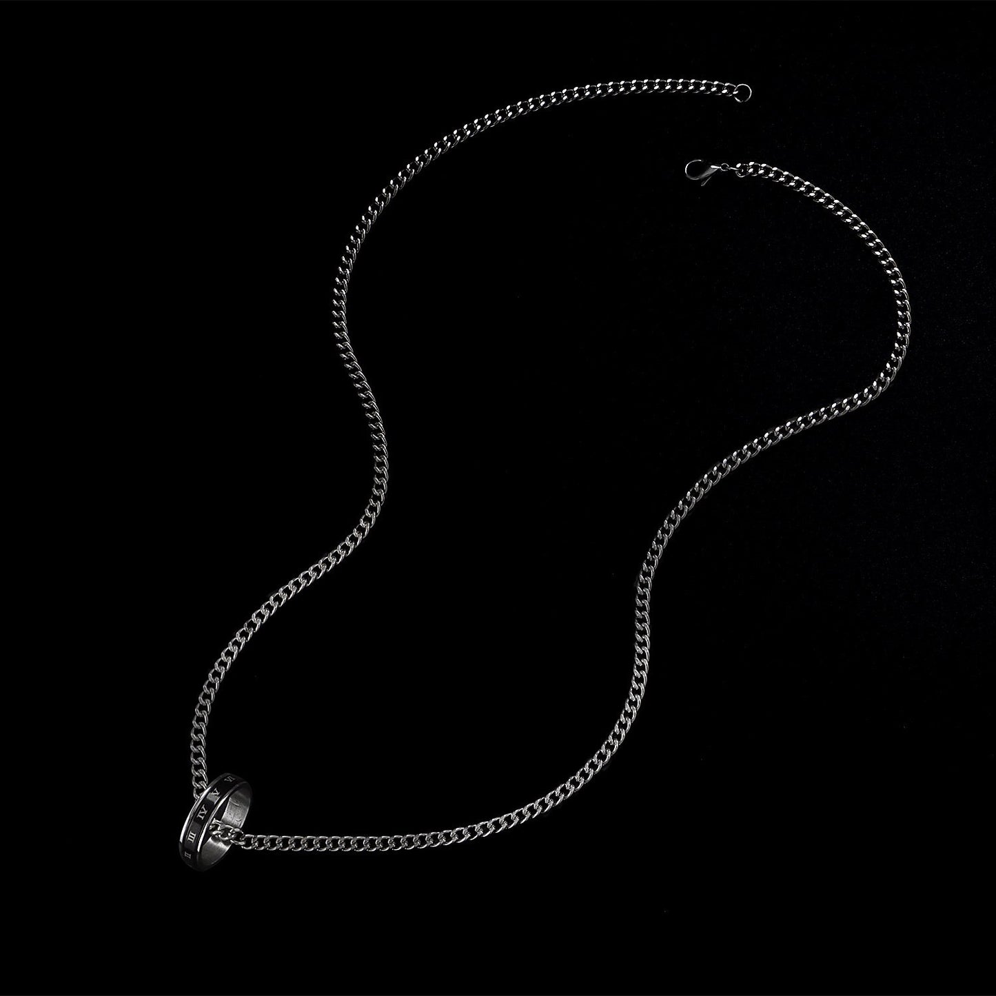 All-match chain ring necklace pendant men's personality trendy hip-hop pendant couple accessories women