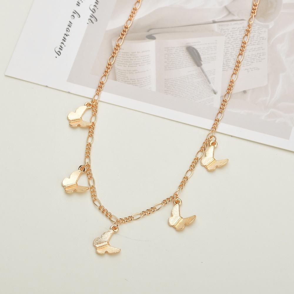 Fashionable Alloy Butterfly Pendant Necklace Retro Simple NK Clavicle Chain Short Necklace Ladies Jewelry
