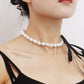 Jewelry Personality Creative Imitation Baroque Pearl Bead Necklace Female Black Ribbon Bow Necklace