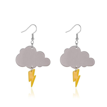 Earrings cute dark cloud lightning earrings creative cartoon DIY cloud earrings personalized earrings female