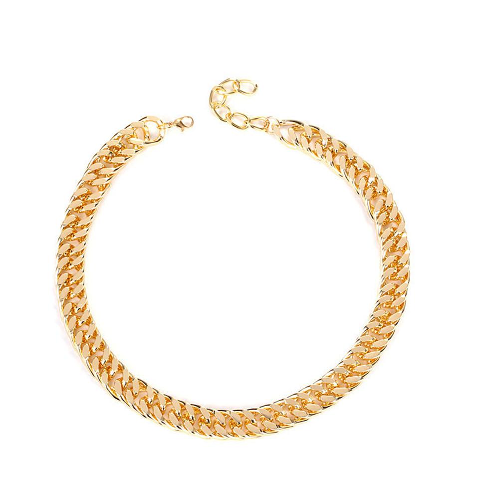 Jewelry Simple Single Layer Ring Double Buckle Exaggerated Personality Necklace Jewelry Set Thick Chain Necklace
