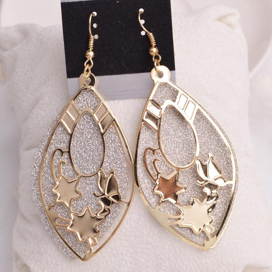 Retro Hollow Star Butterfly Ladies Frosted Earrings Multi-element Exaggerated Personality Earrings