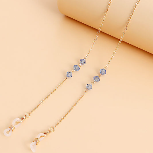 Glasses chain mask hanging chain simple crystal glasses hanging chain fashionable sunglasses hanging chain