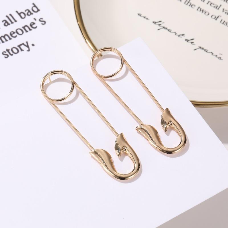 Fashion Earrings Creative Simple Versatile Pin Earrings Female Cold Personality Exaggerated Paper Clip Earrings