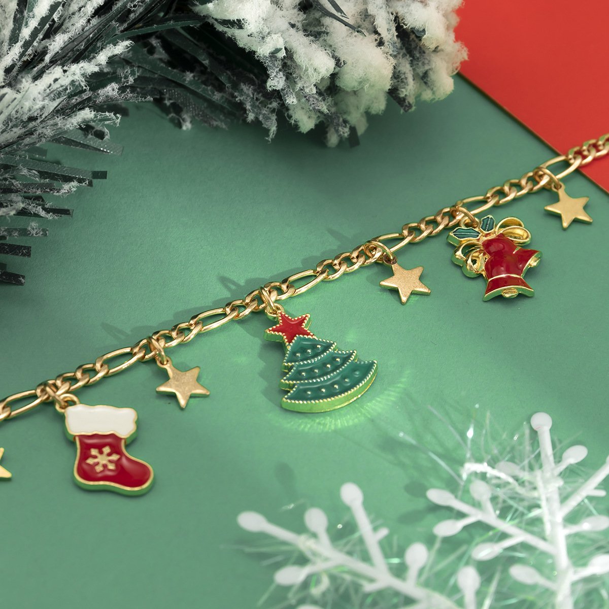 Jewelry Creative Diversified Christmas Tree Snowman Necklace Female Simple Imitation Pearl Drip Oil Star Necklace