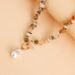 Jewelry Large Shaped Pearl OT Buckle Necklace Female Beach Simple Trend Color Turquoise Necklace