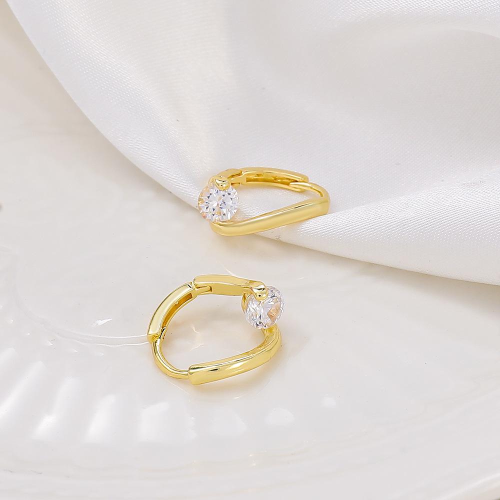 Simple temperament zircon earrings high-end sense net red all-match earrings niche design fashion geometric earrings women