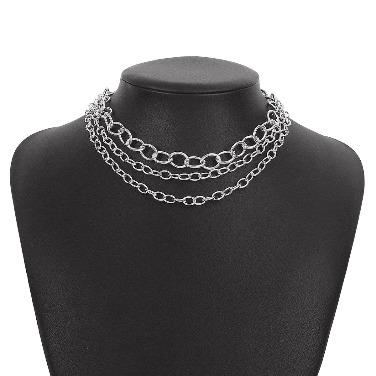 N122 simple cross chain stacked necklace metal thick chain exaggerated hip-hop punk necklace female