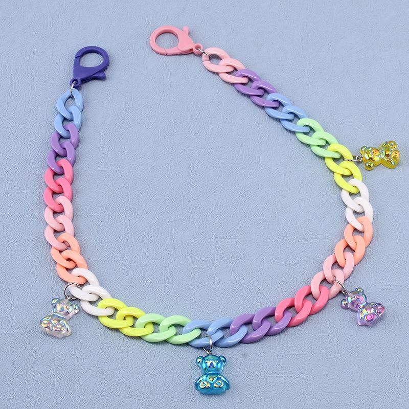 Candy-colored AB color bear waist chain street shooting hip-hop pants chain ornaments youth resin pants