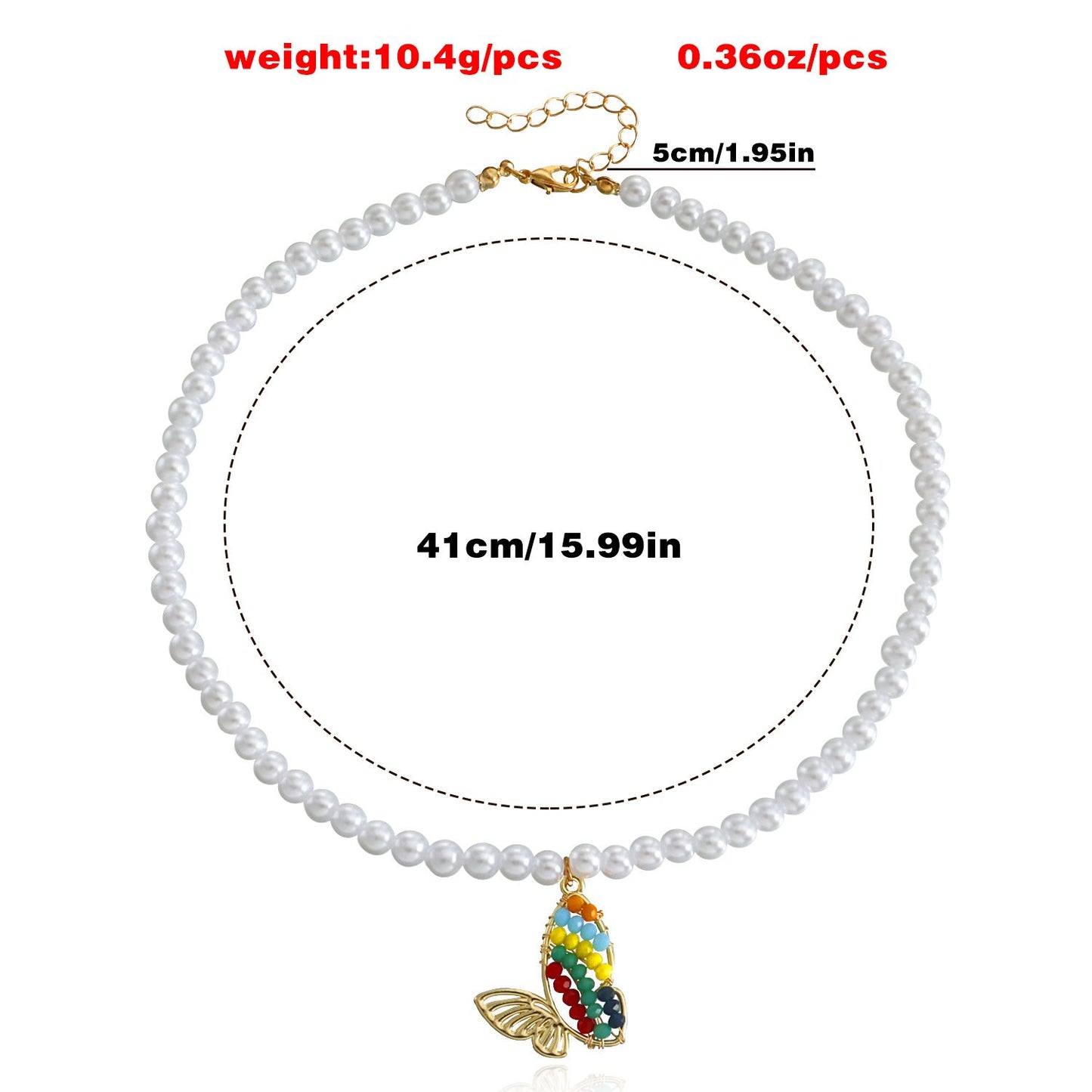 Jewelry Color Butterfly Natural Imitation Pearl Clavicle Chain Women's Exquisite Fashion High-end Design Necklace