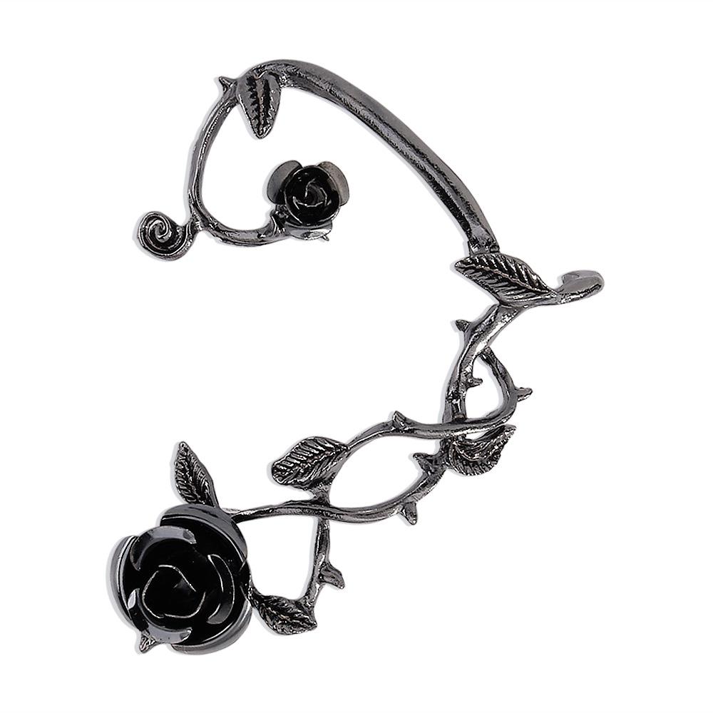 E141 retro dark earrings flirtatious rose exaggerated earrings old-fashioned winding exaggerated earrings