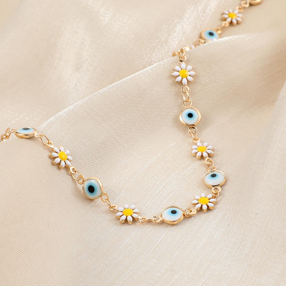 Summer collarbone chain personality fashion short section devil's eye small daisy choker necklace necklace female
