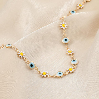 Summer collarbone chain personality fashion short section devil's eye small daisy choker necklace necklace female