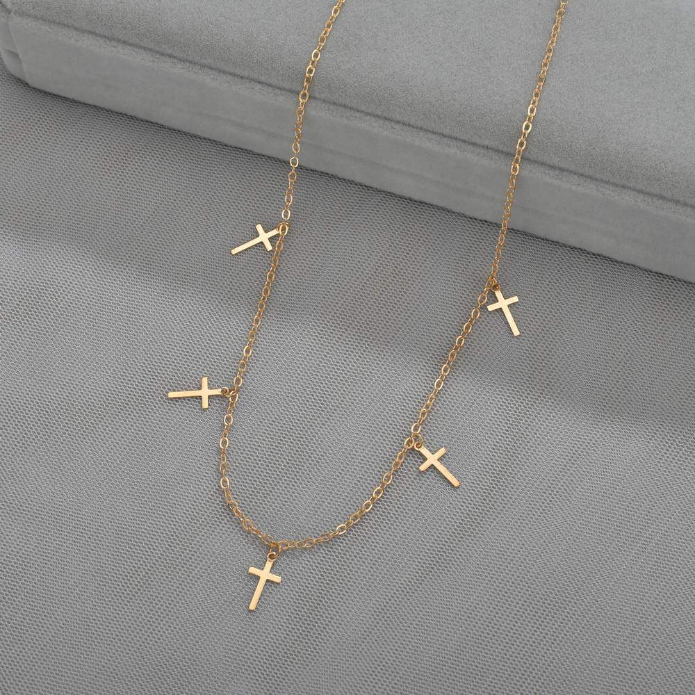 Accessories Fashion Cross Pendant Necklace Vintage Simple Clavicle Chain
