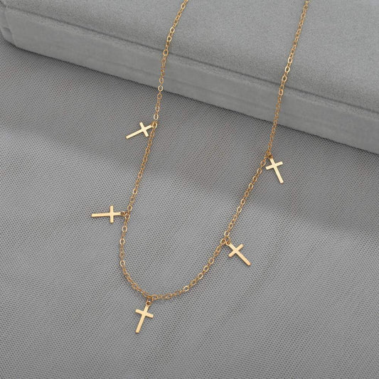 Accessories Fashion Cross Pendant Necklace Vintage Simple Clavicle Chain