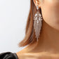 E1975 Retro creative rhinestone tassel earrings light and mature temperament dinner party party geometric earrings