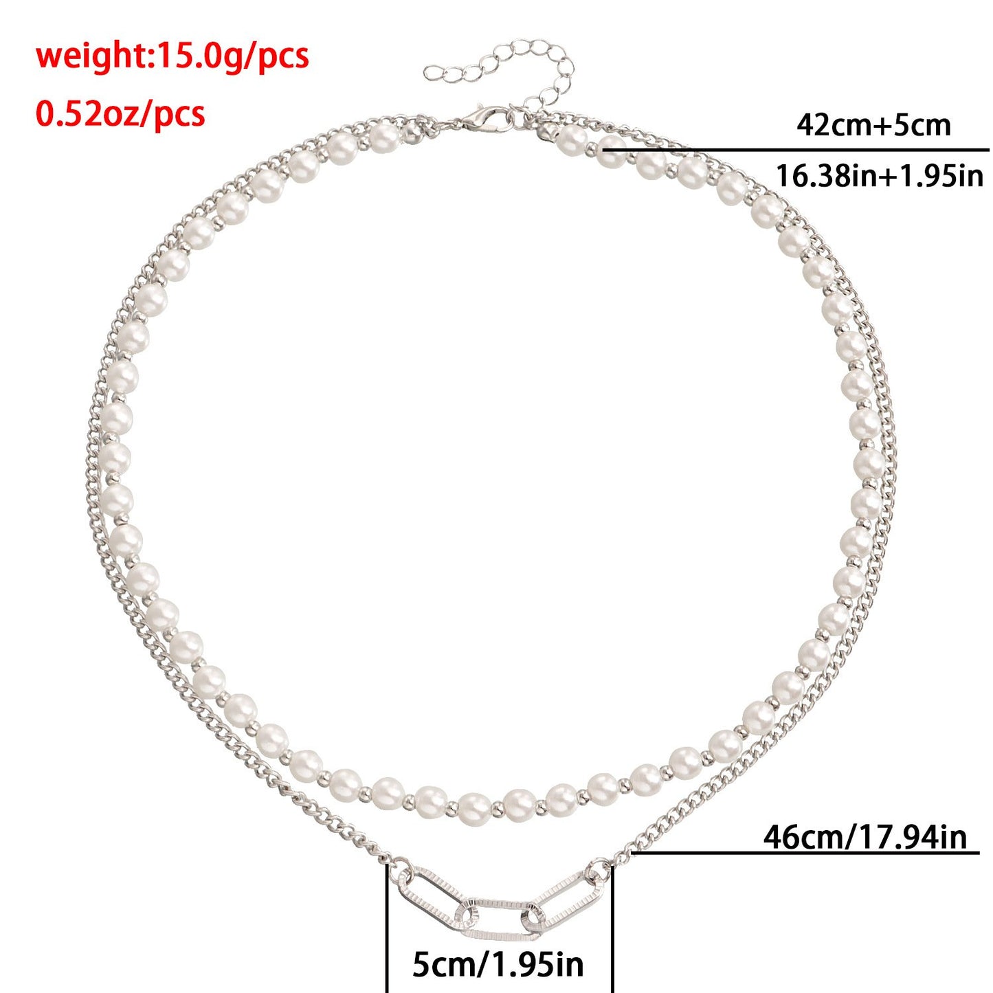 Jewelry simple double-layer imitation pearl clavicle chain necklace female niche design explosive beaded necklace
