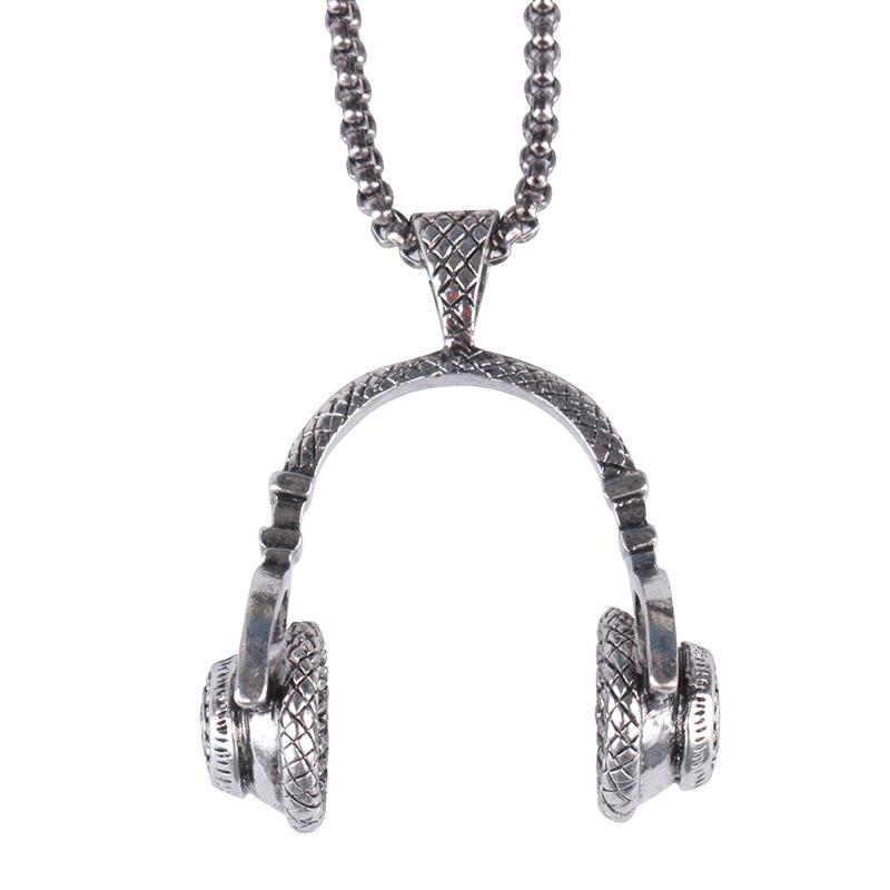 Men's Personality Hip Hop Headphone Pendant Rock Punk Headphone Necklace Jewelry
