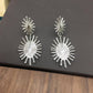 Summer Geometric Double Layer Oval Fence Fried Hair Stud Earrings Night Party Devil Eye Ornament