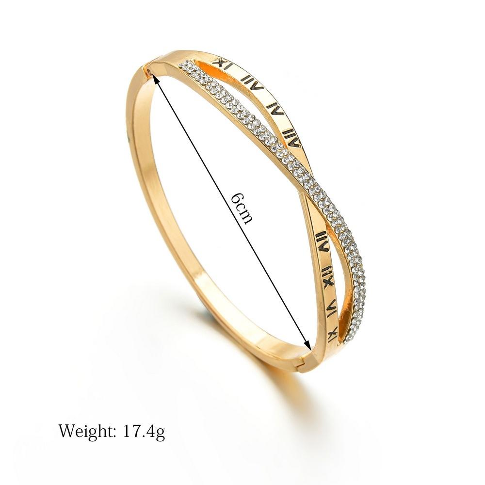 Cross Roman Bracelet Women's Fashion Net Red Same Style Rhinestone Cross Bracelet Accessories