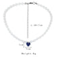 Simple Fashion Blue Love Pearl Crystal Short Clavicle Chain Necklace Versatile Temperament Personality Female Jewelry