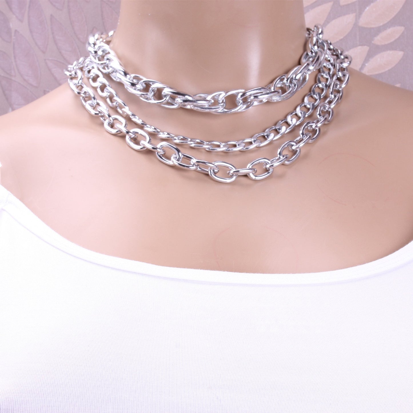 Jewelry autumn creative aluminum chain suit necklace personality exaggerated trendy women's suit necklace