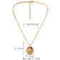 Fashion simple light luxury niche metal hollow retro compass coin pendant necklace female