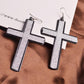 Long retro simple cross frosted earrings exaggerated night direct supply