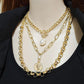 Punk street portrait coin pendant metal exaggerated thick chain butterfly multi-layer necklace