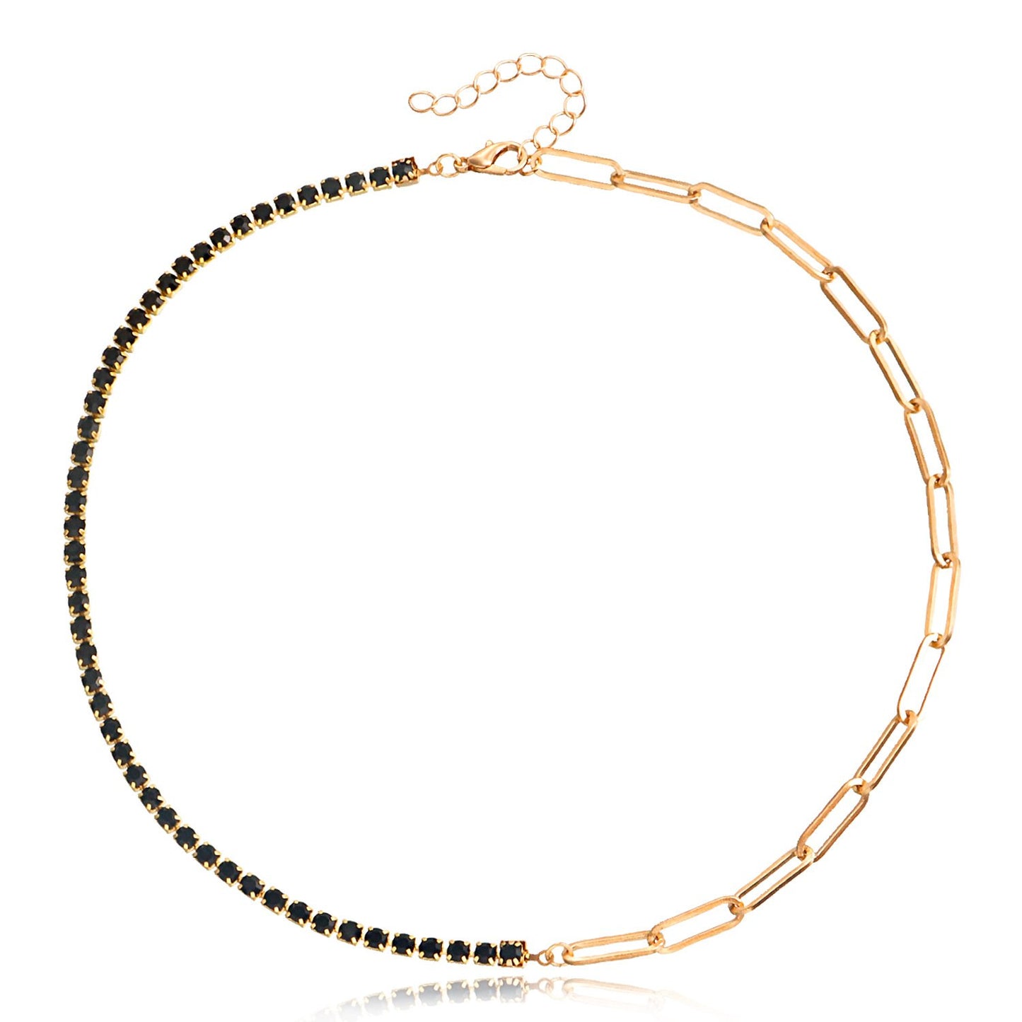 Jewelry claw chain micro-inlaid colored diamond necklace necklace female wild ins niche design hot girl necklace