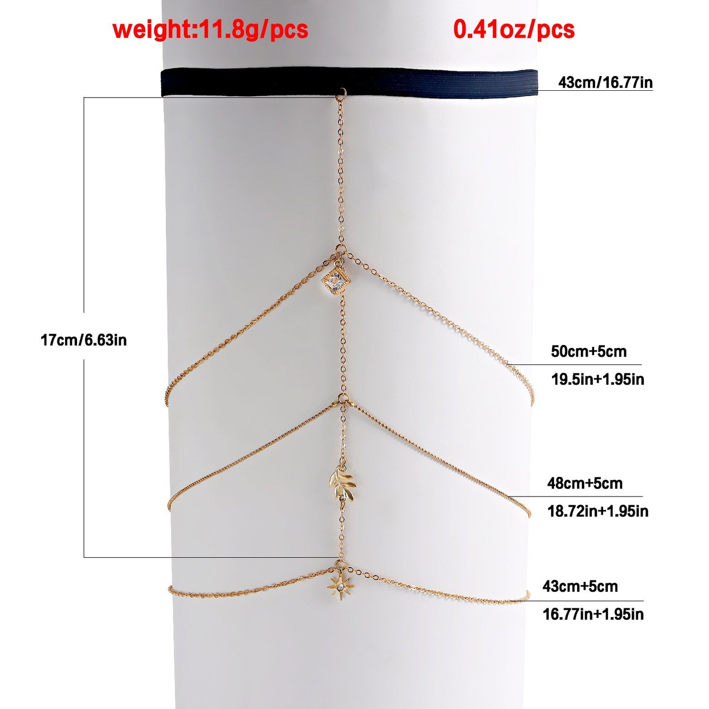 Jewelry Creative Simple Beach Tassel Leaf Thigh Chain Handmade Elastic Belt Sexy Body Chain