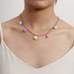 Jewelry ins diamond claw chain colorful flower necklace female choker advanced simple necklace