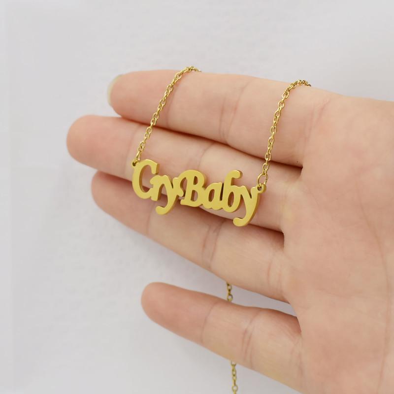 Crybaby necklace simple creative letter necklace female