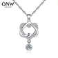 Jewelry heart-to-heart pendant clavicle chain love concentric knot necklace Valentine's Day gift