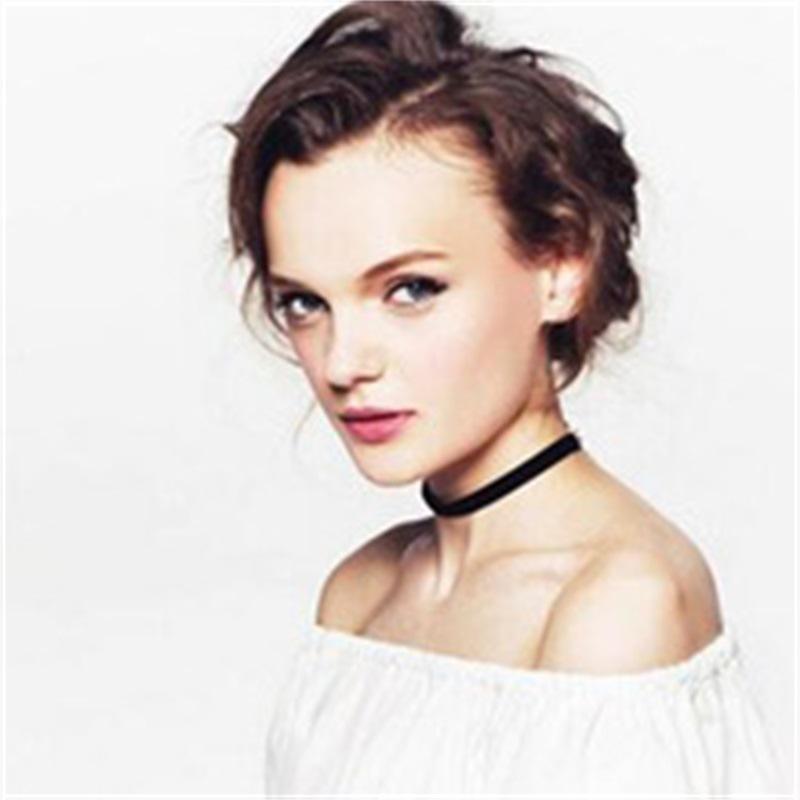 Fashion Jewelry Simple Element Necklace Velvet Strap Necklace Black Female Collar