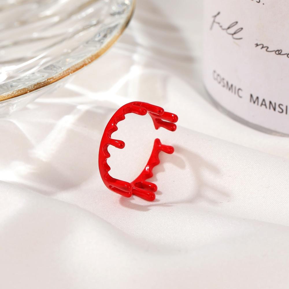 Halloween funny decoration horror vampire cutting fake bloodstain ring personality dark bleeding opening ring