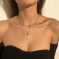 N9199 Simple and niche necklace temperament fashion key love necklace romantic retro double clavicle chain