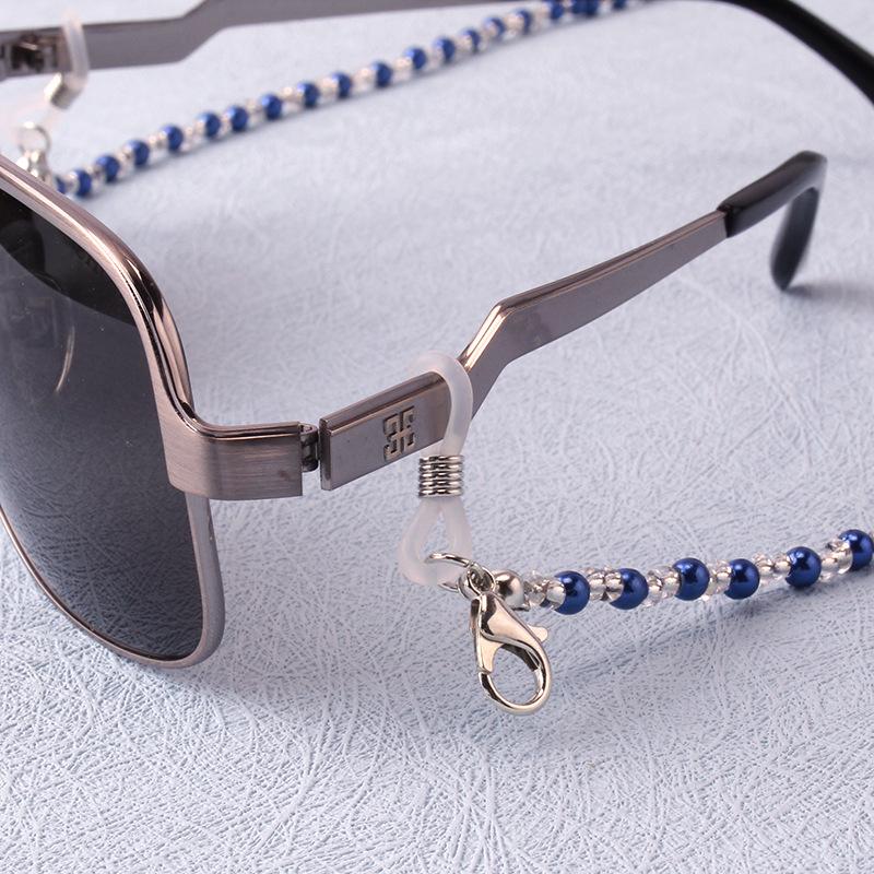 Popular Jewelry Black and White Pearl Non-slip Anti-lost Glasses Chain Mask Lanyard
