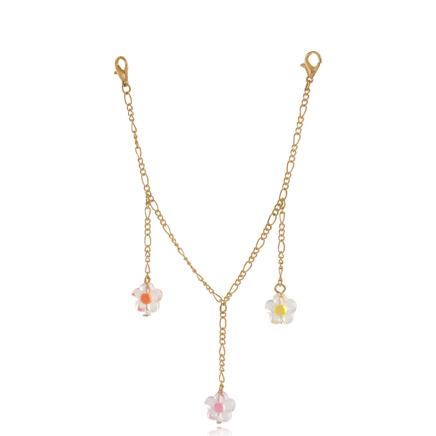 Jewelry ins transparent flower pendant pants bag chain tassel accessories female metal pants bag hip-hop chain