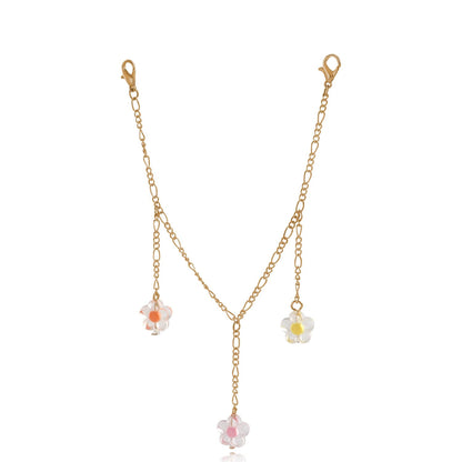 Jewelry ins transparent flower pendant pants bag chain tassel accessories female metal pants bag hip-hop chain