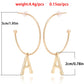 Jewelry punk C-shaped large ring letter A pendant earrings female high-end niche earrings