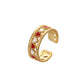 Retro Fashion Ladies Stainless Steel Simple Opening Adjustable Hollow Heart Oil Drip Ring