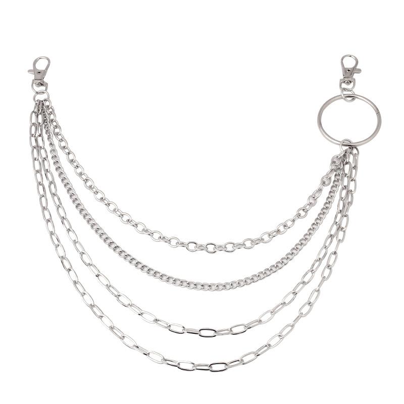 Hip-hop punk fashion metal waist chain personality popular multi-layer jeans chain ins