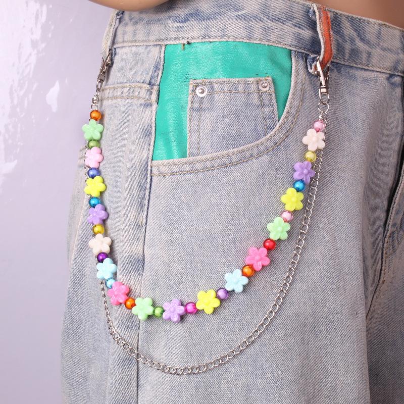 Trendy Acrylic Accessories Double Chain Hip Hop Punk Jeans Decorative Waist Chain Metal Pants Chain