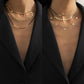 Fashion Simple Geometric Flat Snake Bone Chain Necklace Geometric Sequin Star Pendant Necklace Set
