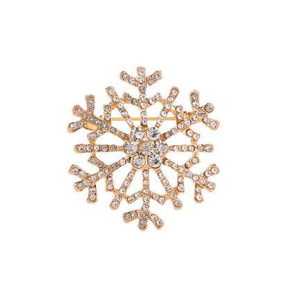 Temperament Diamond Corsage Pin Christmas Style Creative Snowflake Brooch Fashion Metal Pin Clothing Accessories