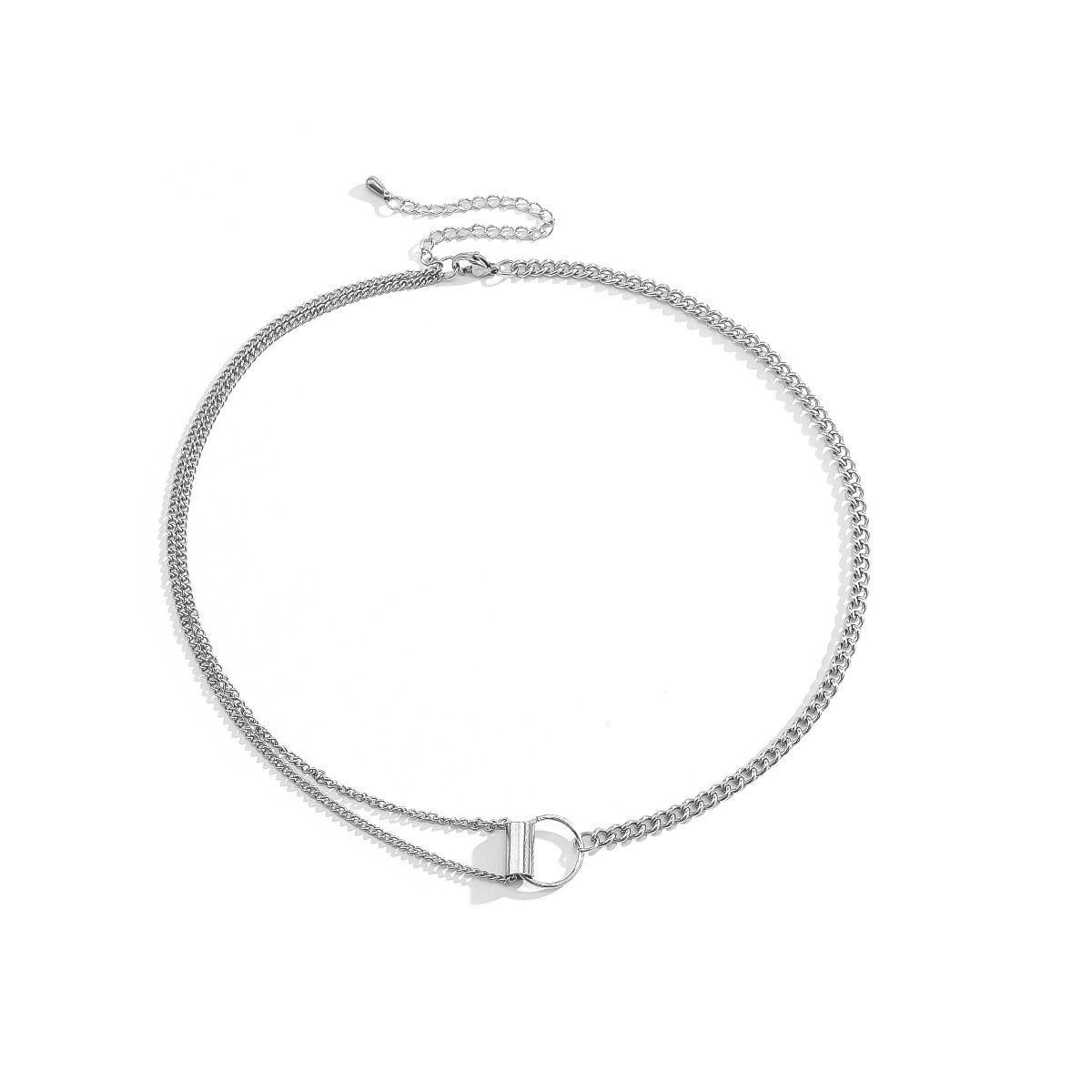 Simple Titanium Steel Clavicle Chain Necklace Men and Women Niche Design Geometric Versatile Stainless Steel Necklace